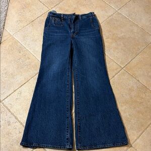 Levi's rib cage bell flare Dark Blue Flare Jeans Sz 25 euc